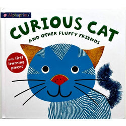 Curious Cat baby book with first learning pieces